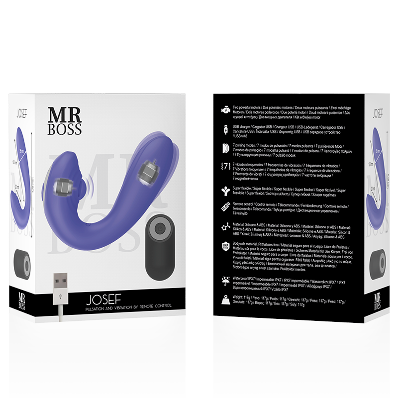 MR BOSS - JOSEF CONTROLE REMOTO DE PULSAÇÃO E VIBRAÇÃO PARA CASAIS - Sexshoptuga  Sexshoptuga 