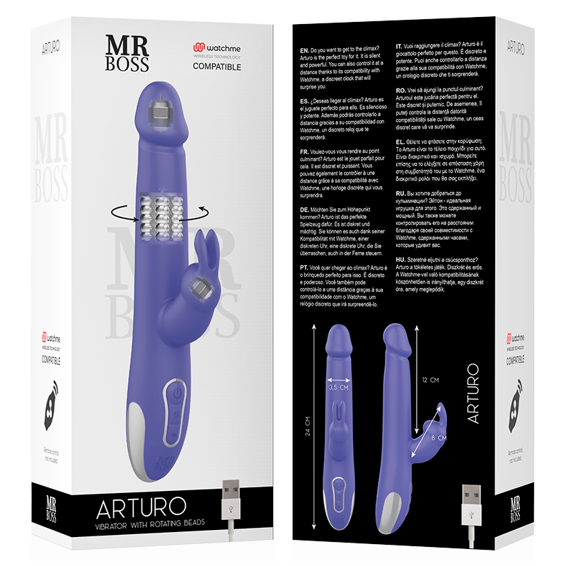 MR BOSS - VIBRADOR E ROTADOR ARTURO COMPATÍVEL COM A TECNOLOGIA WATCHME WIRELESS - Sexshoptuga  Sexshoptuga 