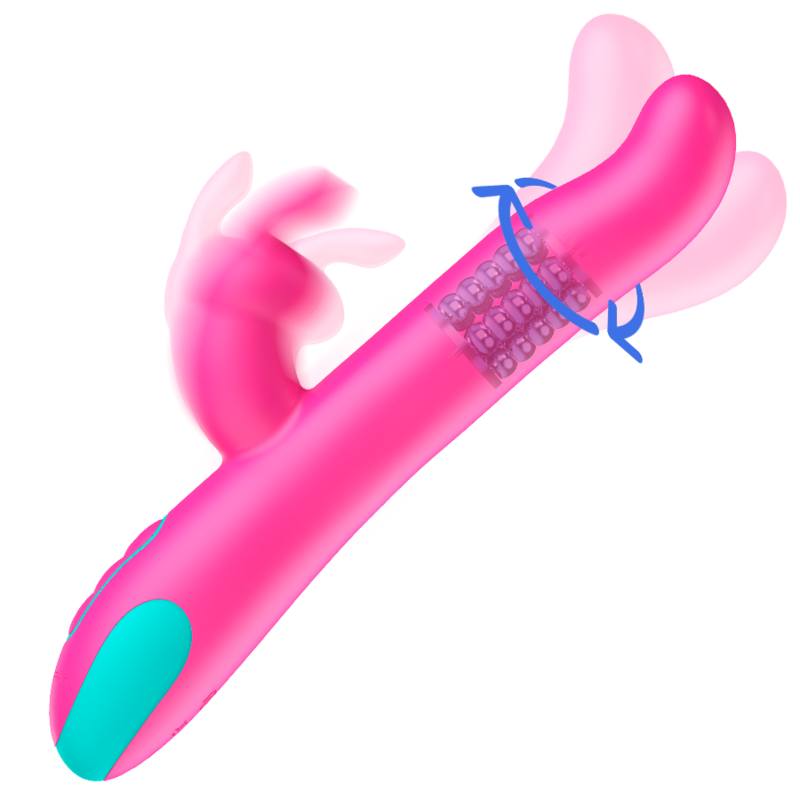 HAPPY LOKY - PLUTO COELHO VIBRADOR E ROTADOR RELÓGIO COM TECNOLOGIA SEM FIO COMPATÍVEL - Sexshoptuga  Sexshoptuga 