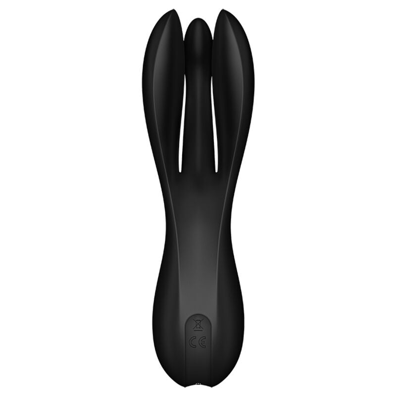 SATISFYER - VIBRADOR THREESOME 2 PRETO - Sexshoptuga 