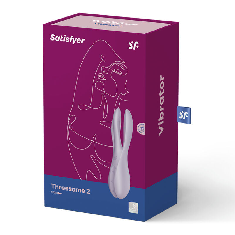 SATISFYER - VIBRADOR THREESOME 2 PRETO - Sexshoptuga 