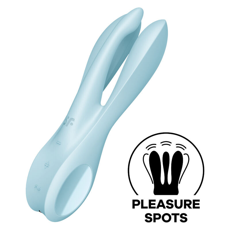 SATISFYER - VIBRADOR THREESOME 1 AZUL - Sexshoptuga 