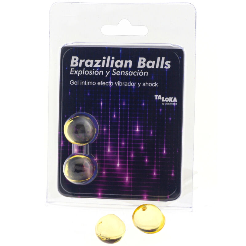 TALOKA - 2 BOLAS BRASILEIRAS GEL EMOCIONANTE VIBRANTE E EFEITO DE CHOQUE - Sexshoptuga  Sexshoptuga 