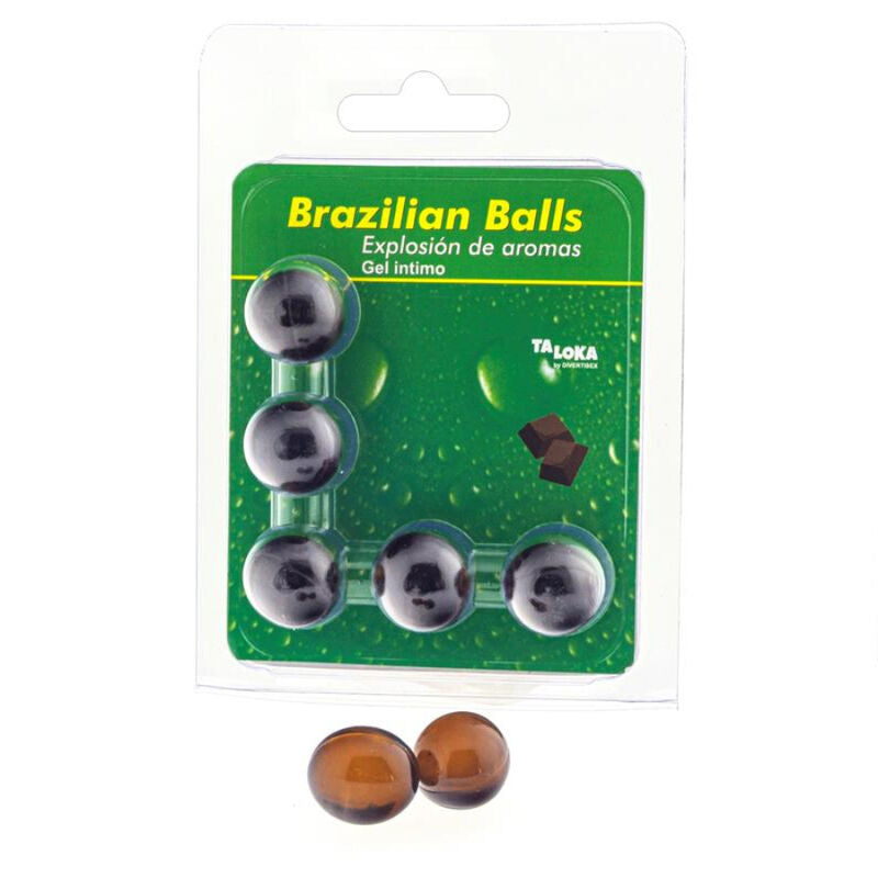 TALOKA - 5 BOLAS BRASILEIRAS GEL ÍNTIMO DE CHOCOLATE - Sexshoptuga 