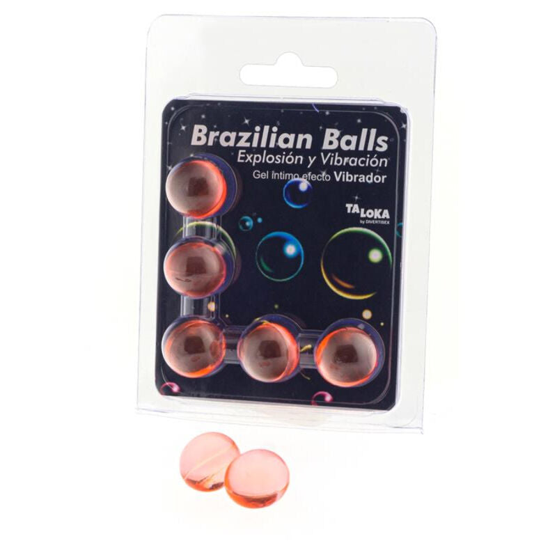 TALOKA - 5 BOLAS BRASILEIRAS EFEITO VIBRATÓRIO GEL EMOCIONANTE - Sexshoptuga  Sexshoptuga 