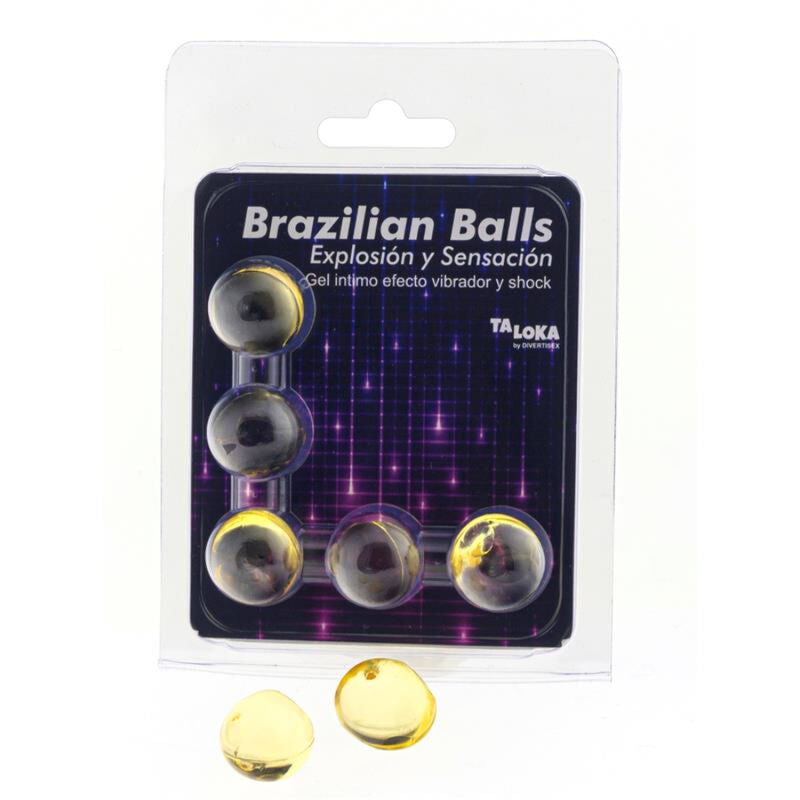 TALOKA - 5 BOLAS BRASILEIRAS GEL EMOCIONANTE VIBRANTE E EFEITO DE CHOQUE - Sexshoptuga 