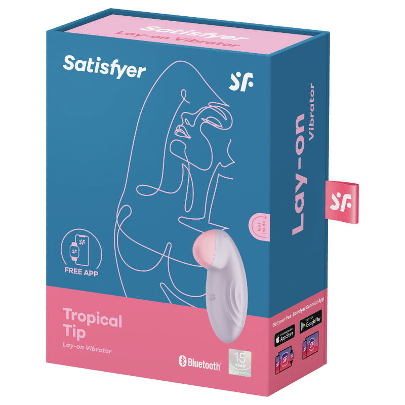 SATISFYER - VIBRADOR TROPICAL TIP LAY-ON AZUL - Sexshoptuga  Sexshoptuga 