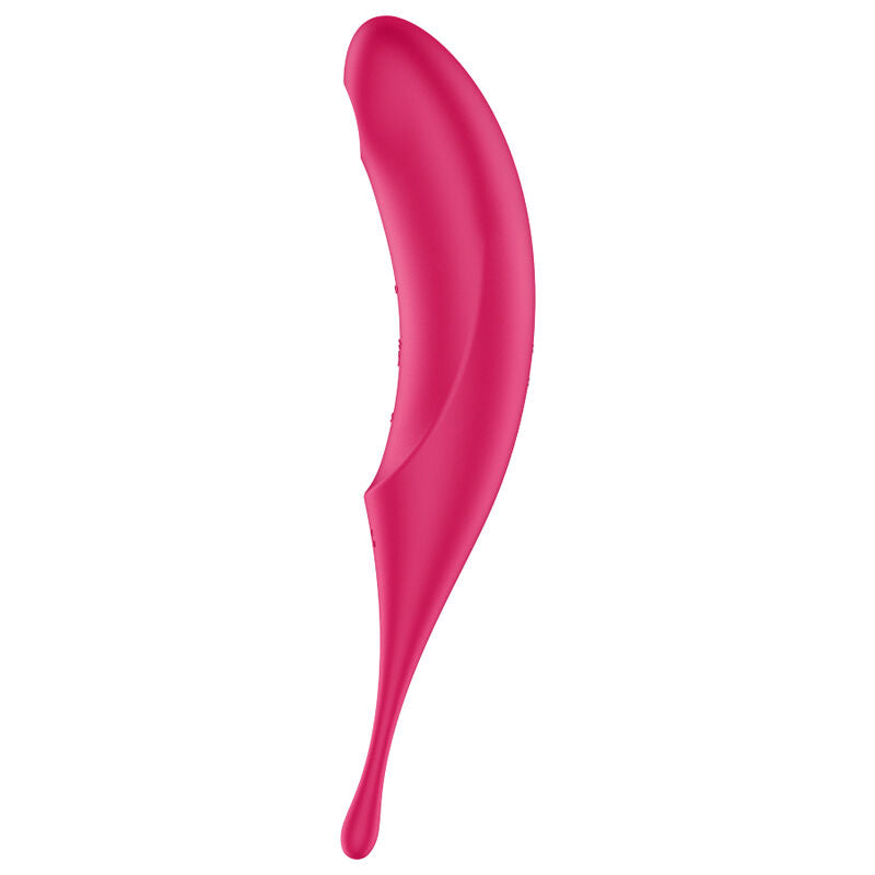 SATISFYER - ESTIMULADOR E VIBRADOR DE PULSO TWIRLING PRO AIR VERMELHO - Sexshoptuga  Sexshoptuga 