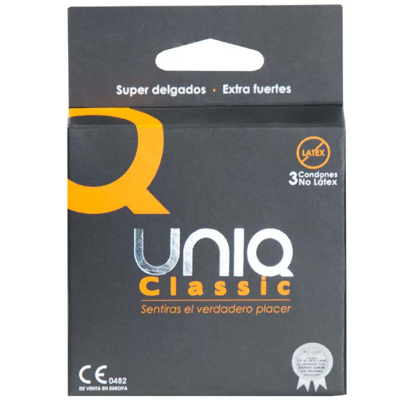 UNIQ - CLASSIC SEM LÁTEX PRESERVATIVOS 3 UNIDADES - Sexshoptuga 