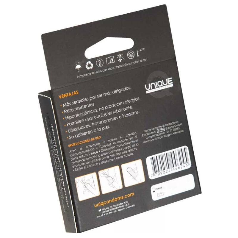 UNIQ - CLASSIC SEM LÁTEX PRESERVATIVOS 3 UNIDADES - Sexshoptuga 