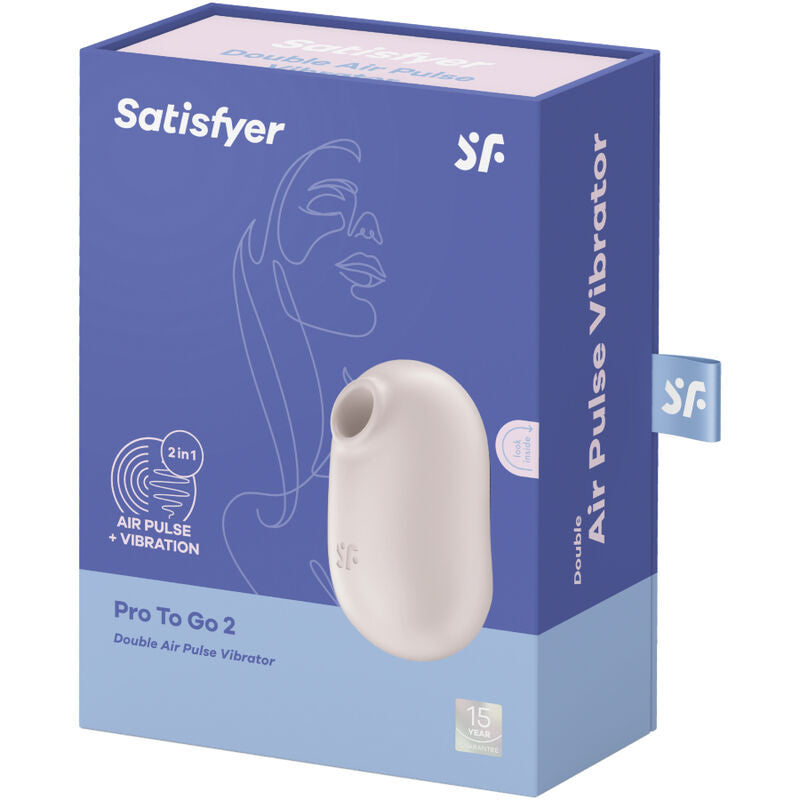 SATISFYER - PRO TO GO 2 ESTIMULADOR E VIBRADOR DE PULSO DE AR DUPLO VIOLETA - Sexshoptuga  Sexshoptuga 