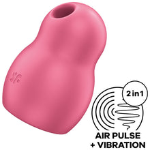 SATISFYER - PRO TO GO 1 ESTIMULADOR E VIBRADOR DE PULSO DE AR DUPLO VERMELHO - Sexshoptuga 