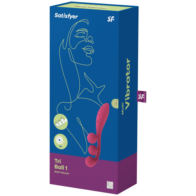 SATISFYER - MULTI VIBRADOR TRI BALL 1 VERMELHO - Sexshoptuga 