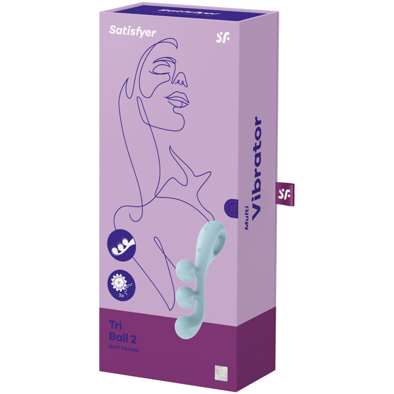 SATISFYER - MULTI VIBRADOR TRI BALL 2 AZUL - Sexshoptuga 