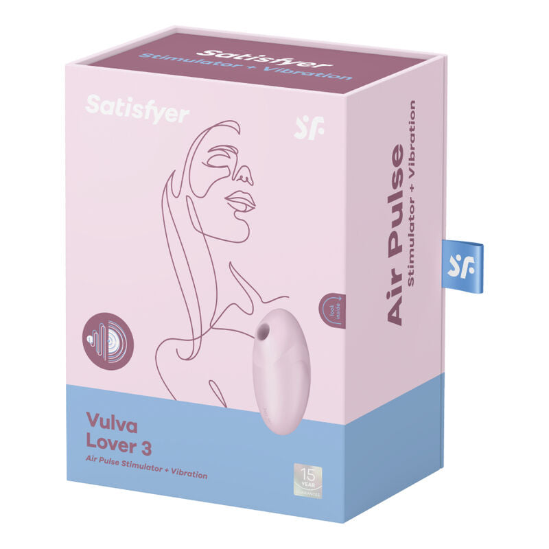 SATISFYER - ESTIMULADOR E VIBRADOR DE PULSO DE AR VULVA LOVER 3 PRETO - Sexshoptuga  Sexshoptuga 