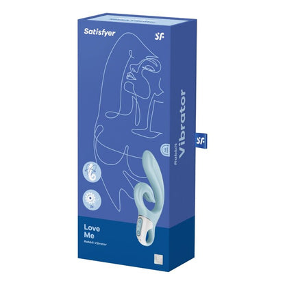 SATISFYER - LOVE ME COELHO VIBRAO AZUL - Sexshoptuga 