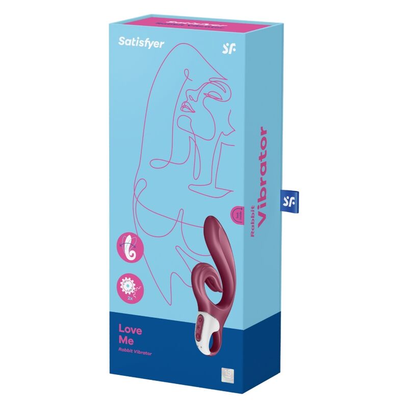 SATISFYER - LOVE ME COELHO VIBRAO AZUL - Sexshoptuga 