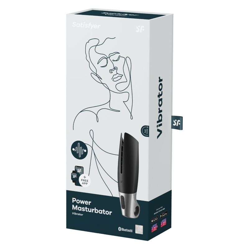 SATISFYER - MASTURBADOR POWER PRETO - Sexshoptuga 