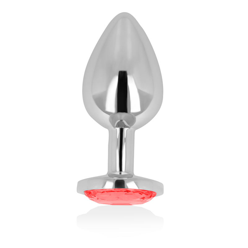 OHMAMA - PLUG ANAL COM CRISTAL VERMELHO 7 CM - Sexshoptuga 