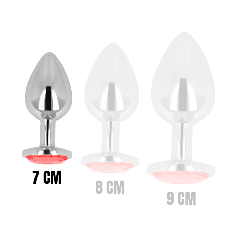 OHMAMA - PLUG ANAL COM CRISTAL VERMELHO 7 CM - Sexshoptuga 