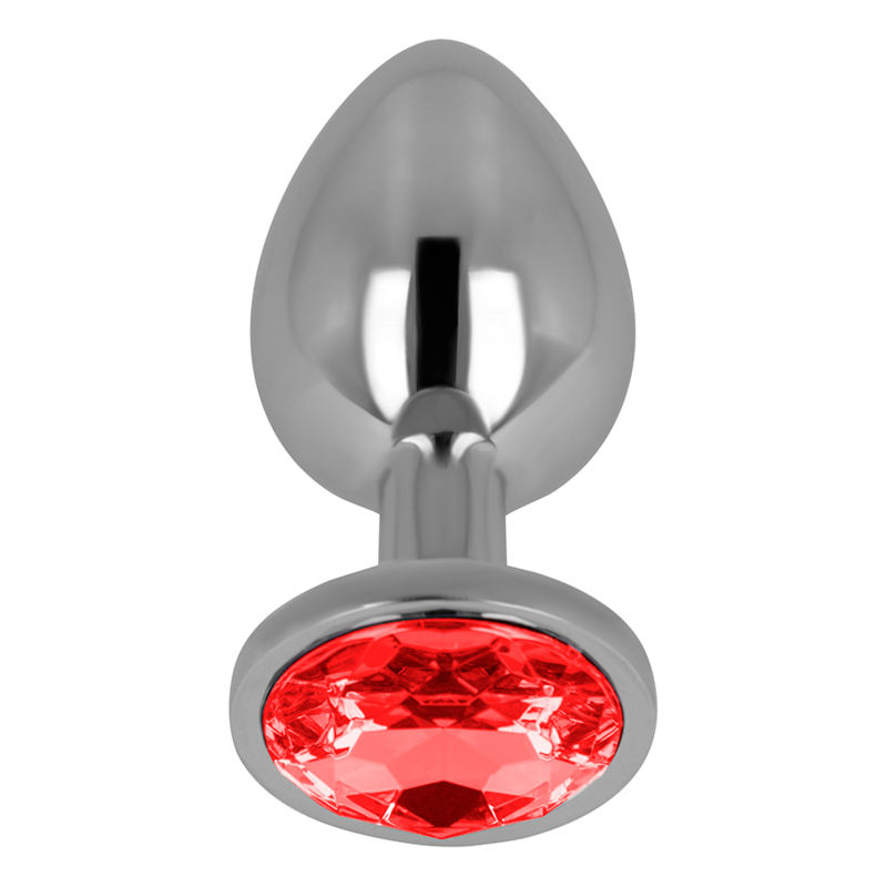 OHMAMA - PLUG ANAL COM CRISTAL VERMELHO 7 CM - Sexshoptuga 