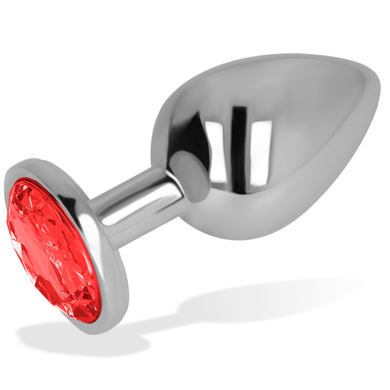 OHMAMA - PLUG ANAL COM CRISTAL VERMELHO 7 CM - Sexshoptuga 