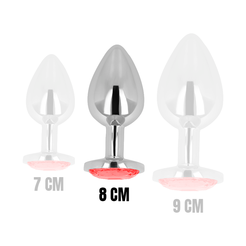 OHMAMA - PLUG ANAL COM CRISTAL VERMELHO 8 CM - Sexshoptuga  Sexshoptuga 