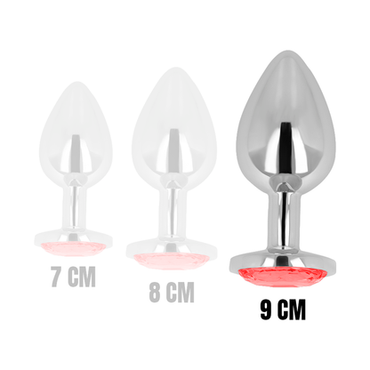 OHMAMA - PLUG ANAL COM CRISTAL VERMELHO 9 CM - Sexshoptuga 