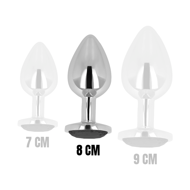 OHMAMA - PLUG ANAL COM CRISTAL PRETO 8 CM - Sexshoptuga 