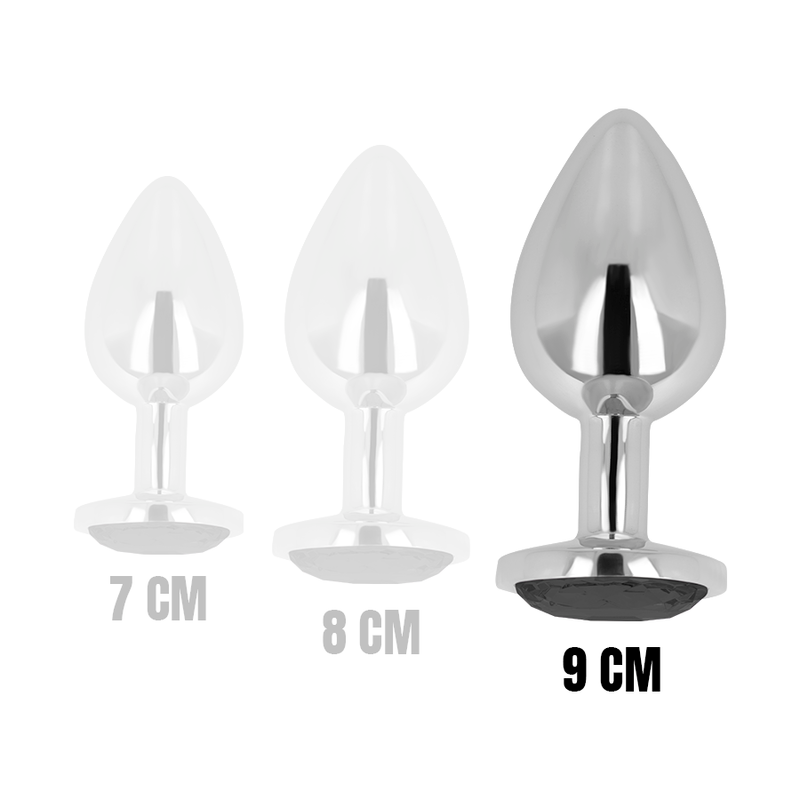 OHMAMA - PLUG ANAL COM CRISTAL PRETO 9 CM - Sexshoptuga 