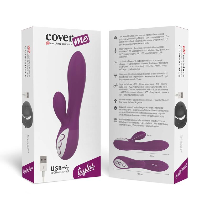 COVERME - VIBRADOR TAYLOR COMPATÍVEL COM A TECNOLOGIA WATCHME WIRELESS - Sexshoptuga 