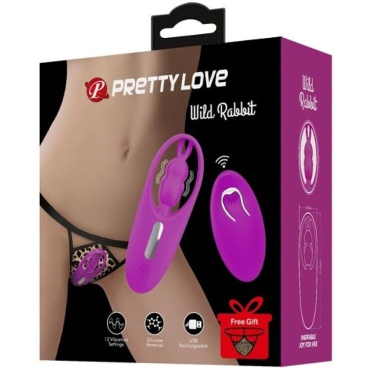 PRETTY LOVE - ESTIMULADOR DE COELHO SELVAGEM PARA CALAS COM CONTROLE REMOTO LILAC - Sexshoptuga  Sexshoptuga 