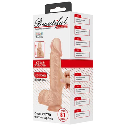 BAILE - LINDO ENCONTRO CATOBLEPAS DILDO REALÍSTICO FLEXÍVEL 20.6 CM NATURAL - Sexshoptuga 