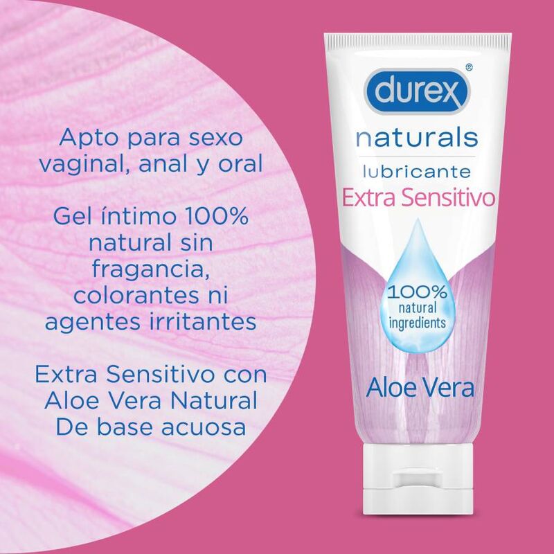 DUREX - LUBRIFICANTE NATURALS EXTRA SENSÍVEL 100 ML - Sexshoptuga  Sexshoptuga 