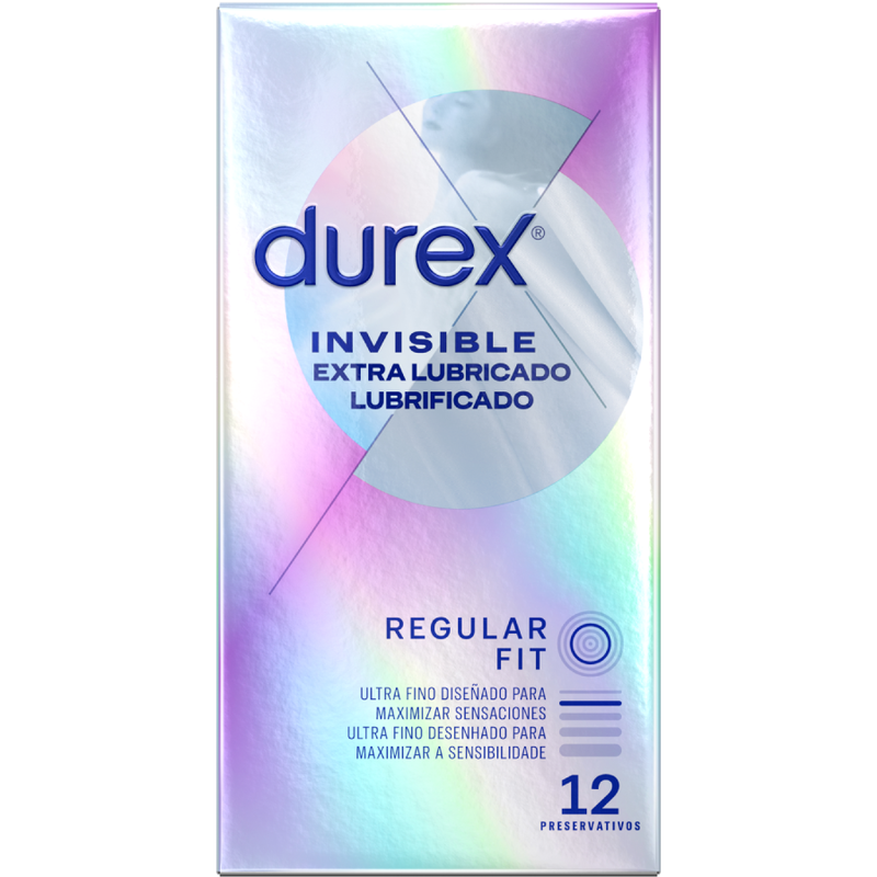 DUREX - INVISÍVEL EXTRA LUBRIFICADO 12 UNIDADES - Sexshoptuga 