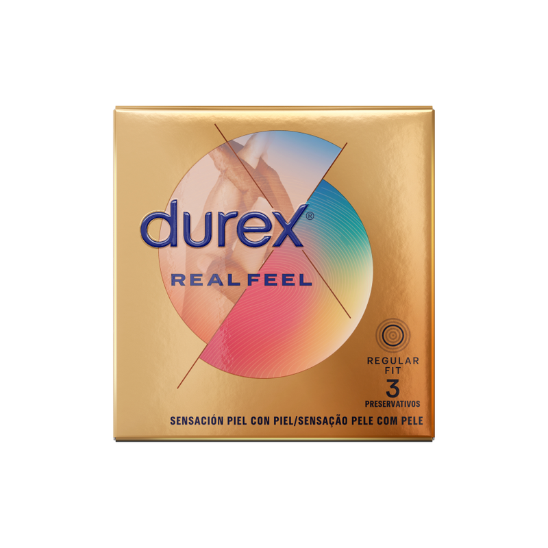 DUREX - PRESERVATIVOS REAL FEEL 3 UNIDADES - Sexshoptuga  Sexshoptuga 