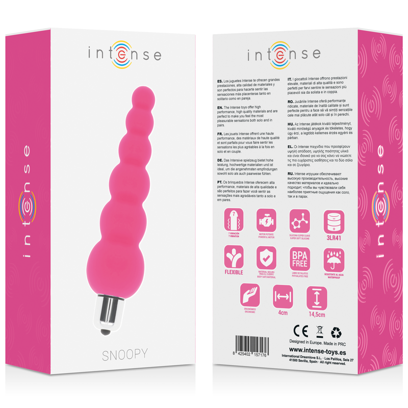 INTENSE - SNOOPY 7 VELOCIDADES SILICONE ROSA - Sexshoptuga  Sexshoptuga 