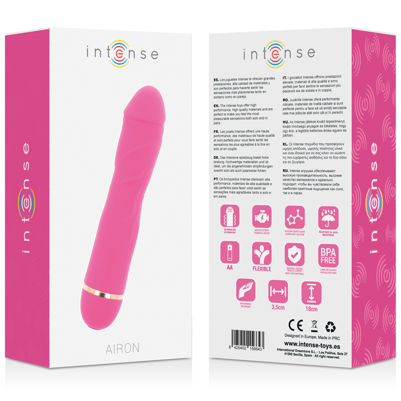 INTENSE - AIRON 20 VELOCIDADES SILICONE ROSA - Sexshoptuga  Sexshoptuga 