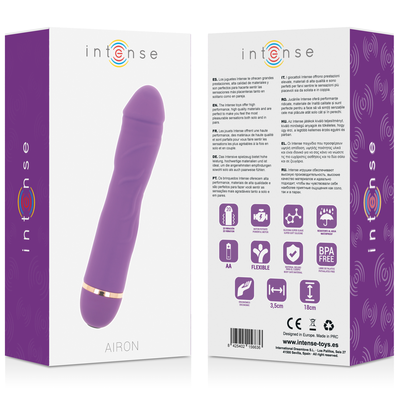 INTENSE - AIRON 20 VELOCIDADES SILICONE LILAC - Sexshoptuga  Sexshoptuga 