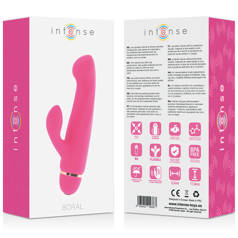 INTENSE - BORAL 20 VELOCIDADES SILICONE ROSA - Sexshoptuga 