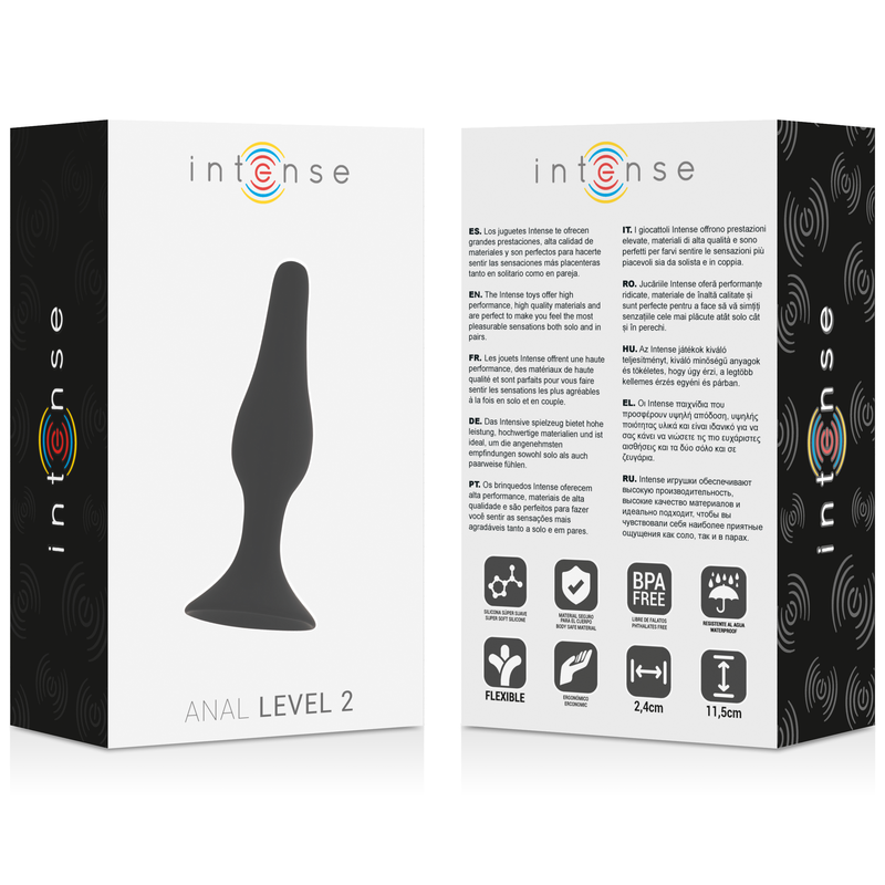 INTENSE - ANAL NÍVEL 2 11,5CM PRETO - Sexshoptuga 