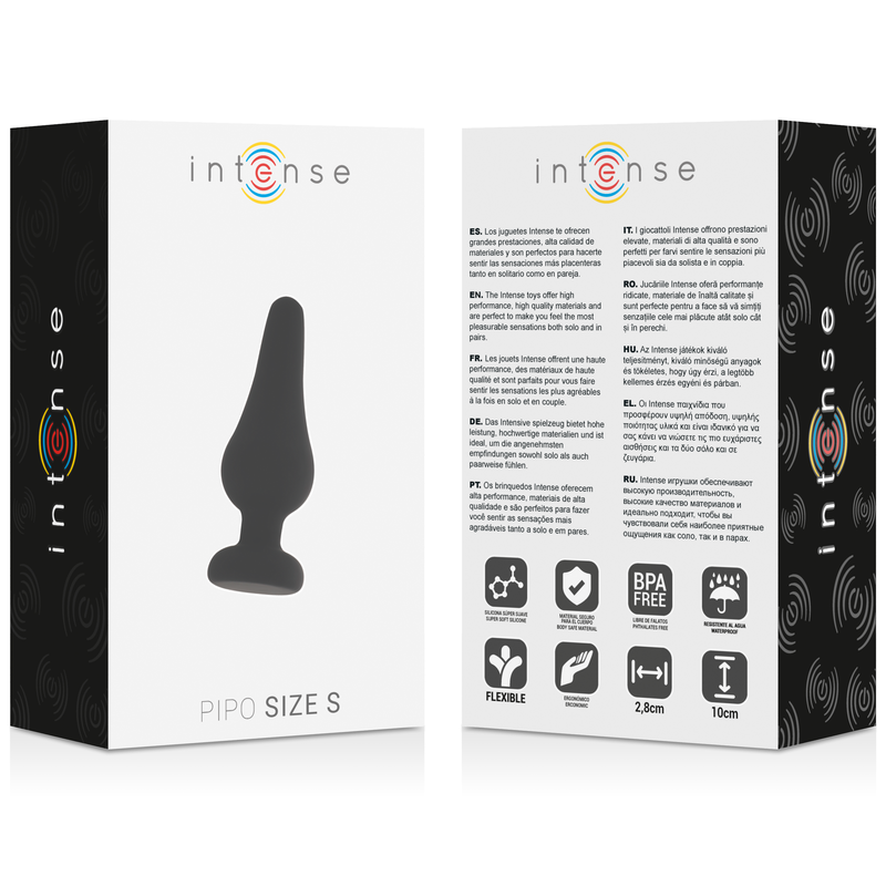 INTENSE - PLUG ANAL PIPO S SILICONE PRETO 9,8 CM - Sexshoptuga  Sexshoptuga 