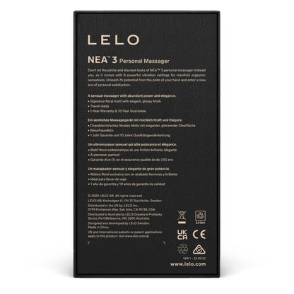 LELO - NEA 3 MASSAGEIRO PESSOAL PRETO - Sexshoptuga 