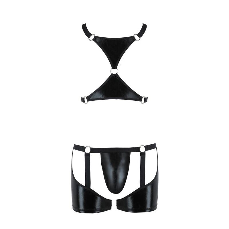 PASSION - 047 CONJUNTO ARON PRETO S/M - Sexshoptuga  Sexshoptuga 