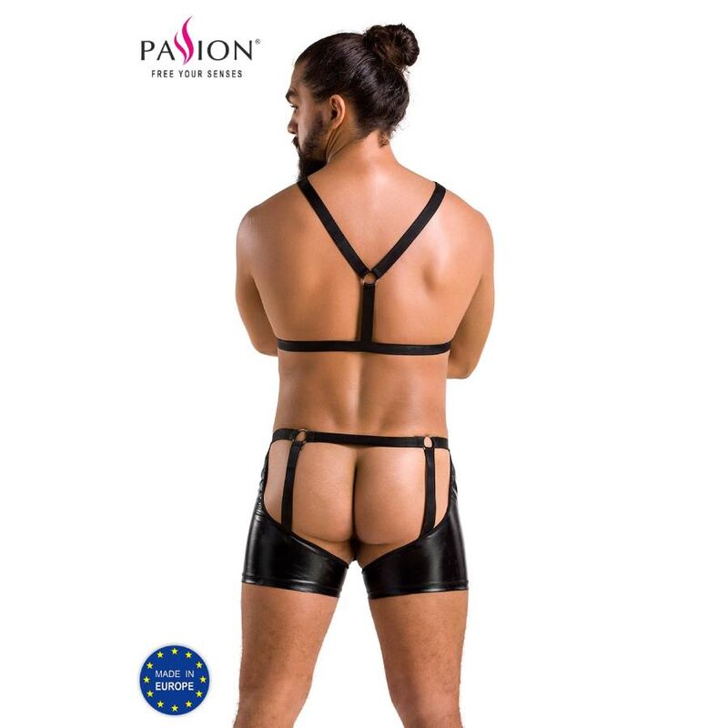 PASSION - 047 CONJUNTO ARON PRETO S/M - Sexshoptuga 