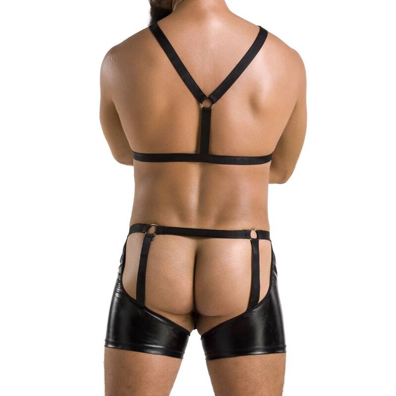 PASSION - 047 CONJUNTO ARON PRETO S/M - Sexshoptuga  Sexshoptuga 