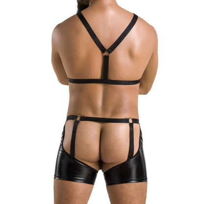 PASSION - 047 CONJUNTO ARON PRETO S/M - Sexshoptuga 