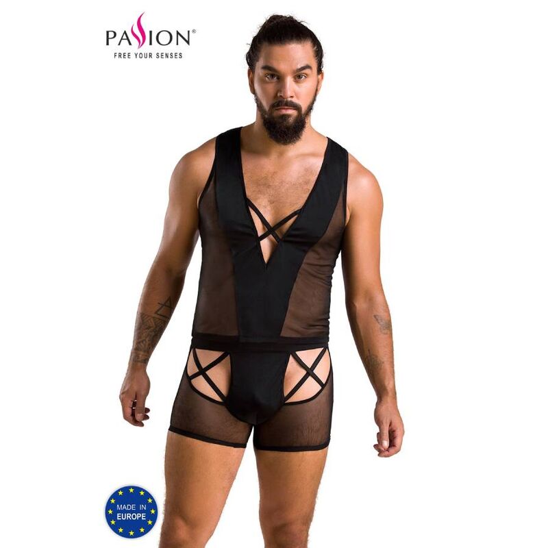 PASSION - 054 CONJUNTO OSCAR PRETO S/M - Sexshoptuga  Sexshoptuga 