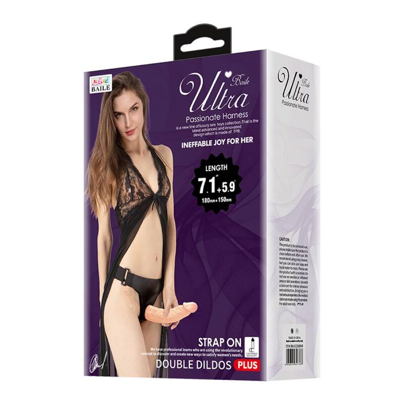 BAILE - ULTRA APAIXONADO DILDOS DUPLOS COM ARNÊS - Sexshoptuga  Sexshoptuga 