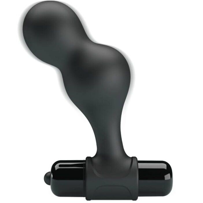 MR PLAY - PLUG ANAL VIBRADOR DE SILICONE PRETO - Sexshoptuga 